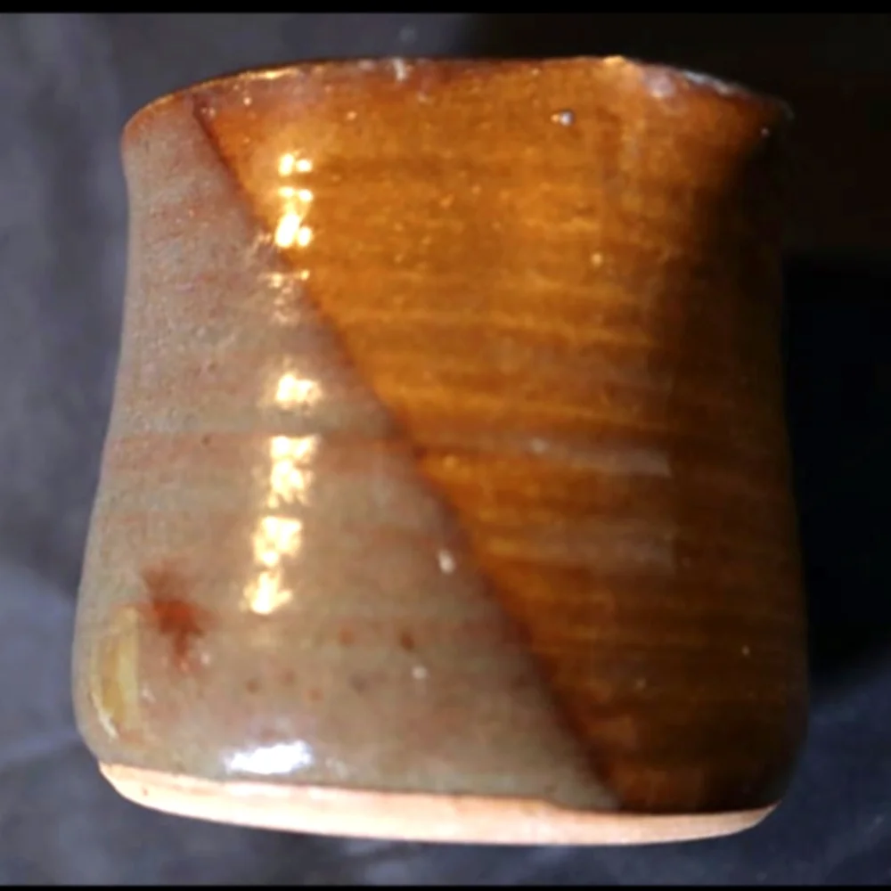 Vintage Japanese Glazed Pottery Creamer Signed 3